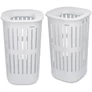 Kép 1/5 - Brabantia Collect-It Laundry Basket Set of 2, magasított szennyestartó kosár szett levehető Quick-Drop fedővel, 2db-os, 55L, szellőző test, újrahasznosított műanyag, fehér - 247880