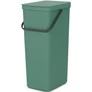 Kép 1/14 - Brabantia Sort & Go konyhai szemetes felnyitható fedéllel, fogantyúval szelektív és komposzt gyűjtéséhez, 40L - L méret, platinazöld - 251023