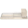 Kép 1/10 - Brabantia SinkSide Compact Dish Drying Rack kompakt zárt peremű edényszárító állvány, evőeszköz tartóval, világos bézs, 200x463 mm - 252006
