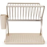 Kép 1/9 - Brabantia SinkSide Foldable Dish Drying Rack összecsukható edényszárító, csepegtető tálca, kis méretű, evőeszköztartóval, világos bézs, 370x330 mm - 252082