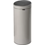 Kép 1/12 - Brabantia Touch Bin New Soft-Touch nyomófedeles hulladékgyűjtő belső tartállyal, kerek, 30L - G méret, acél, hamvasszürke - 254963