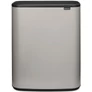 Kép 1/15 - Brabantia Bo Touch Bin nyomófedeles hulladékgyűjtő XXL, padlón álló, műanyag tartály, 2x30L - O méret, acél, hamvasszürke - 255045