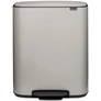Kép 1/14 - Brabantia Bo Pedal Bin pedálos hulladékgyűjtő szagmentesen záródó Soft-Close fedél, műanyag tartály, 60L - M méret, acél, hamvasszürke - 255083