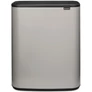 Kép 1/13 - Brabantia Bo Touch Bin nyomófedeles hulladékgyűjtő XXL, padlón álló, műanyag tartály, 60L - M méret, acél, hamvasszürke - 255106