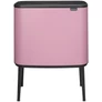 Kép 1/14 - Brabantia Bo Touch Bin nyomófedeles szelektív hulladékgyűjtő, magasított, lábakon álló, műanyag tartály, 11+23L - X+J méret, acél, rózsaszín-lila - 255328