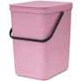 Kép 1/12 - Brabantia Sort & Go konyhai szemetes felnyitható fedéllel, fogantyúval szelektív és komposzt gyűjtéséhez, 25L - J méret, rózsaszín-lila - 255502