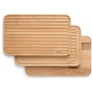 Kép 1/6 - Brabantia Profile Slice & Dice bükkfa vágódeszka 3db-os szett zöldség + kenyér + hús szeleteléshez, védő olajbevonattal, 400x250mm - 260780