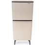 Kép 1/11 - Brabantia SortUp Recycle Bin Hi 2 szintes szelektív hulladékgyűjtő torony lábakon, felhajtható fedéllel, 10+10+25L - J és X méret, műanyag, világos bézs - 275029