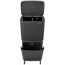 Kép 3/15 - Brabantia SortUp Recycle Bin Hi 2 szintes szelektív hulladékgyűjtő torony lábakon, felhajtható fedéllel, 10+10+25L- J méret, műanyag, sötétszürke - 275043