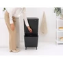 Kép 8/15 - Brabantia SortUp Recycle Bin Hi 2 szintes szelektív hulladékgyűjtő torony lábakon, felhajtható fedéllel, 10+10+25L- J méret, műanyag, sötétszürke - 275043