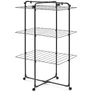 Kép 1/12 - Brabantia HangOn Tower Drying Rack 3 szintes ruhaszárító torony kerekekkel, 23m szárítási hossz, 25kg teherbírás, összecsukható, acél, matt fekete - 303982