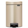 Kép 1/16 - Brabantia NewIcon pedálos hulladékgyűjtő szagmentesen záródó Soft-Close fedél, műanyag tartály, 3L - V méret, acél, aranyfényű - 304408