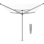 Kép 1/10 - Brabantia Rotary Topspinner kerti ruhaszárító 60m, UV-álló, forgatható, D=45mm, rögzítése földbe szúrható fém konzollal, metál szürke - 310867