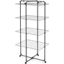 Kép 1/13 - Brabantia HangOn Tower Drying Rack 4 szintes ruhaszárító torony kerekekkel, 30m szárítási hossz, 25kg teherbírás, összecsukható, acél, matt fekete - 319303