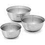 Kép 1/6 - Brabantia Profile Bake & Mix, Mixing Bowl Set keverőtál szett, 1L/1,6L/3L, egymásba tehető, kiöntőperemmel, belső mérőskálával, hőálló, szilikon alj, r.m. acél test, selyem matt - 363900