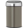 Kép 1/7 - Brabantia Touch Bin fali/álló nyomófedeles hulladékgyűjtő XXS, 3L - A méret, acél platinaszürke test, r.m. acél selyem fedő - 364464