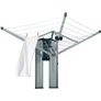Kép 1/10 - Brabantia Wallfix Dryer fali rögzítésű, összecsukható kültéri ruhaszárító, 24 méter szárítási felület - 4 kar, UV-álló szárítókötél, időjárásálló, zárható acél kabinettel, metál szürke - 475924