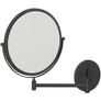 Kép 1/2 - Szállodai pipere tükör 3x nagyítással, D=203mm, dönthető, kihajtható, kerek, sárgaréz, matt fekete