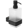 Kép 1/2 - Pompei fali pumpás szappanadagoló üveg testtel, AISI304 r.m. acél tartóval, matt fekete