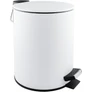 Kép 1/4 - Prémium pedálos hulladékgyűjtő Soft-Close lecsapódásgátló fedéllel, kerek 5L, r.m. acél, matt fehér