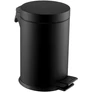 Kép 1/2 - Pedálos hulladékgyűjtő kerek 12L, acél, matt fekete
