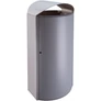 Kép 1/6 - KENDO 65612 extra vandálbiztos kültéri álló kuka 120L szemeteszsák tartóval, fedeles, 2-4mm acél, graffitiálló felület, sötétszürke