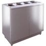Kép 1/5 - SKYLINE S400-BH prémium szelektív hulladékgyűjtő 4x100L szemeteszsák tartóval, csepptálcával, zárható, önoltó, 1,5mm r.m. acél