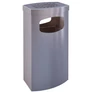 Kép 1/3 - Szabadon álló hamuzó fedél nélkül 3L sík perforált hamutartóval, 30L hulladékgyűjtő zsáktartóval, hengeres, r.m. acél, selyem