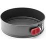 Kép 1/7 - Lékué Non-Stick Springform Cake Tin tapadásmentes kerek csatos tortaforma, D=240mm, lecsatolható palást, kivehető alj, acél, szilikon piros fogantyú, szürke - 887345