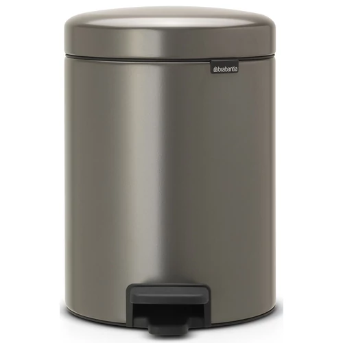 Brabantia NewIcon pedálos hulladékgyűjtő szagmentesen záródó Soft-Close fedél, műanyag tartály, 5L - W méret, acél, platinaszürke - 112683