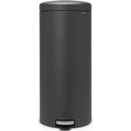 Brabantia NewIcon pedálos hulladékgyűjtő szagmentesen záródó Soft-Close fedél, műanyag tartály, 30L - G méret, acél, határtalan szürke ásványi textúra - 114663