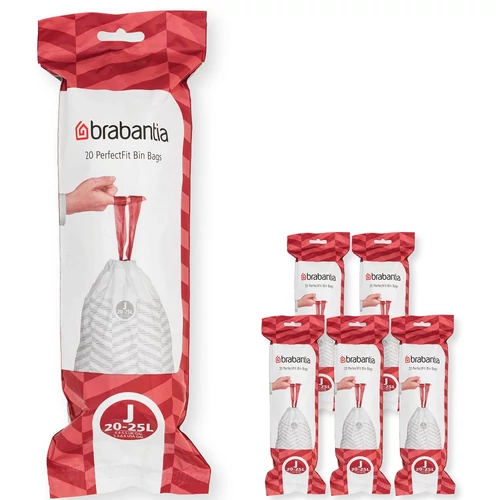 Brabantia PerfectFit szemeteszsák, J méret, 20-25L, Multipack 120 zsák, 6 tekercs, 20 zsák/tekercs