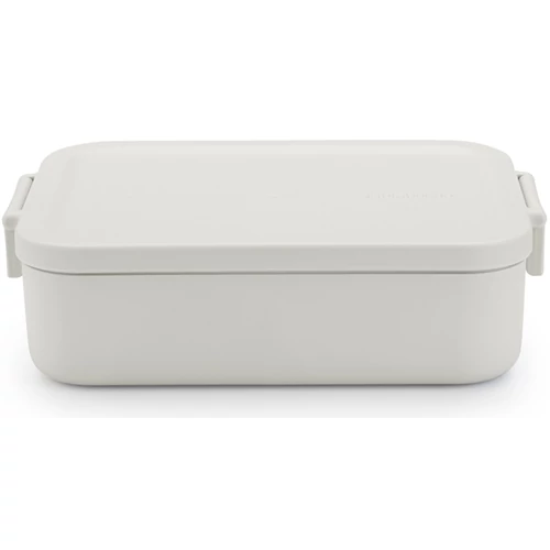 Brabantia Make & Take Lunch Box közepes méretű ételhordozó doboz, 1100 ml, szivárgás- és légmentes záródás, bepattintós (clip-on) zárómechanizmus, BPA mentes műanyag, világosszürke - 202568