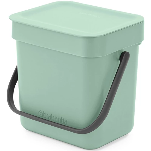 Brabantia Sort & Go konyhai szemetes felnyitható fedéllel, fogantyúval szelektív és komposzt gyűjtéséhez, 3L - A méret, jáde zöld - 211683