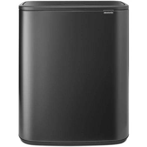 Brabantia Bo Touch Bin nyomófedeles hulladékgyűjtő XXL, padlón álló, műanyag tartály, 60L - M méret, acél, magabiztos szürke