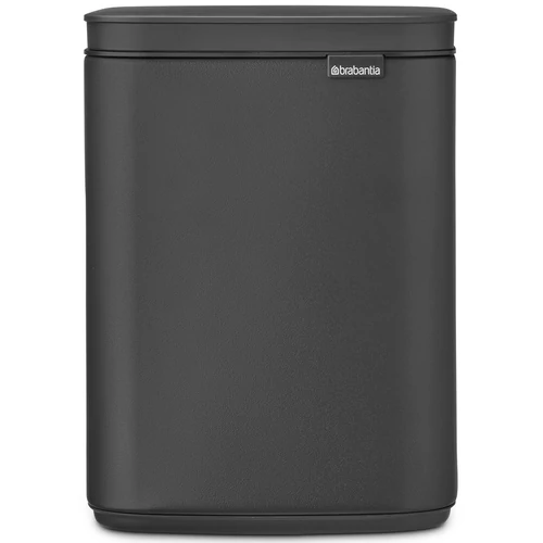 Brabantia Bo Waste Bin hulladékgyűjtő felnyitható, Soft-Close fedéllel, fali/álló, műanyag tartály, 4L - A méret, acél, határtalan szürke ásványi textúra - 233708