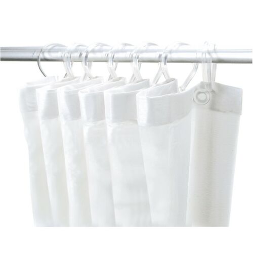 DELABIE PVC zuhanyfüggöny 12db műanyag zuhanykarikával, fehér, 1800x2000mm