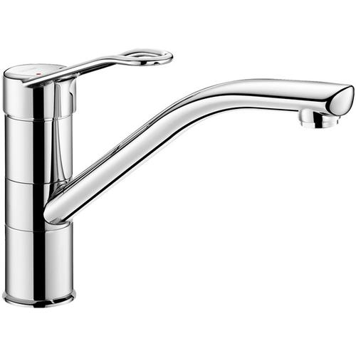 DELABIE álló karos csap 230mm lengő kifolyóval, lyukas keverőkarral, H=155mm, 9L/p