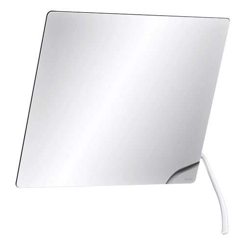 DELABIE dönthető tükör fehér nylon bevonatú hosszú oldalsó döntőkarral, 20°ban állítható, 6 mm vastag biztonsági üveggel, 600x500 mm