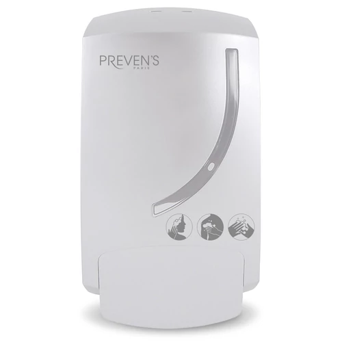 GOJO PREVEN'S PARIS CURVE tusfürdő, sampon és szappanadagoló szintjelzővel, 300 ml-es patronos utántöltés PREVENS PARIS töltetekkel, kis méretű, zárható, ABS műanyag, fehér