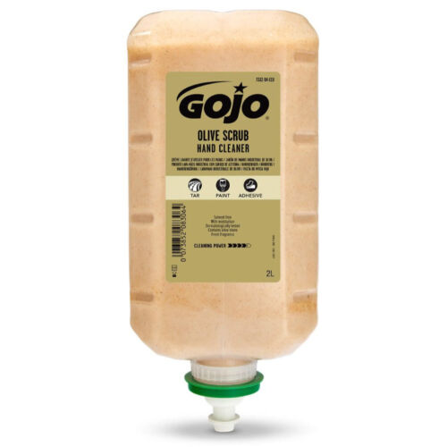 GOJO Olive Scrub ipari kézmosó utántöltő patron erősen szennyezett kezekre, 2000 ml, PRO TDX, kéztisztító hatás 4/5