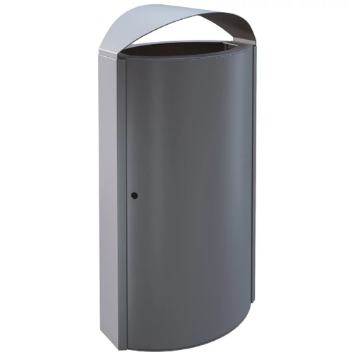 CAPITAL 85211 vandálbiztos kültéri álló szemetes 60L fém rekesszel, fedeles, 1,5-2mm acél, DB 702 sötétszürke