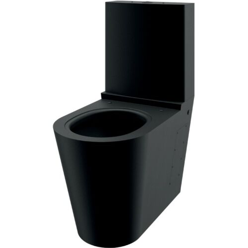 DELABIE vandálbiztos monoblokkos WC öblítőtartállyal, álló, 1,5mm r.m. acél, matt fekete Teflon bevonat, DEL110390BK