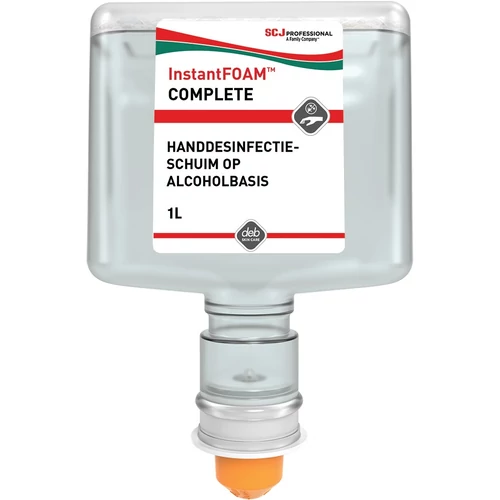 SCJP InstantFOAM COMPLETE alkoholos kézfertőtlenítő hab, széles hatásspektrum, illatanyag- és színezékmentes, hipoallergén, TouchFREE automata adagolóhoz, 1L patron