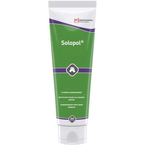 SCJP Solopol Heavy Duty ipari kézmosó szappan makacs szennyeződésekre, dióhéj őrleménnyel, erős tisztítóhatás: 4/5, 250ml flip kupakos tubus