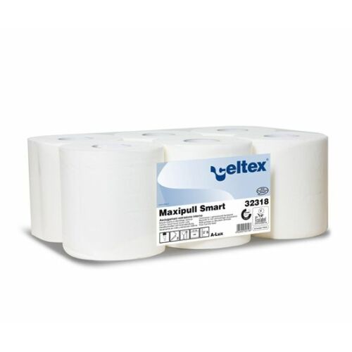 Center Maxi tekercses papírkéztörlő, 2 rétegű, 100% cellulóz, hófehér, 20x30cm/lap, 450lap/tekercs, 135m/tekercs, 6tekercs/zsugor