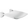 Kép 1/6 - DELABIE Comfort ülőfelületű felhajtható zuhanyülőke, 420x506mm, UltraSatin selyem r.m. acél vázon
