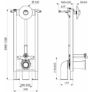 Kép 3/3 - DELABIE TEMPOFIX 3 WC szerelőkeret direkt öblítésű szeleppel, 3L/6L kerek fényes nyomógomb, fali, 30-60 mm előtétfalhoz