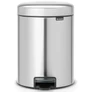 Kép 1/12 - Brabantia NewIcon pedálos hulladékgyűjtő szagmentesen záródó Soft-Close fedél, műanyag tartály, 5L - W méret, r.m. acél, selyem ujjlenyomatmentes - 112102