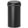 Kép 1/4 - Brabantia Touch Bin nyomófedeles hulladékgyűjtő XXL, 60L - H méret, holdfény fekete ásványi textúra